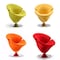 Manhattan Comfort Tulip Swivel Accent Chair Set of 4 in Multi Color Orange, Yellow, Green and Red 4-AC029 - alternate 1
